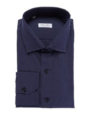 NWT SALVATORE PICCOLO DRESS SHIRT Napoli Navy handmade luxury Italy 42 16 1/2