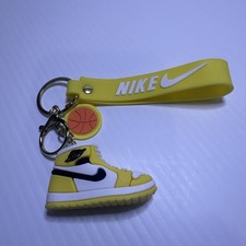 Silicone Nike Air Jordan Sneaker Shoe 1 High Yellow and Black Keychain