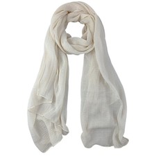 Summer Cotton Blend Crinkle Scarf Lightweight Soft Shawl 65x30 Inch