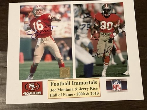 Joe Montana , Jerry Rice Autographed Signed 5x7 Photo In A 8x10 Matt,  COA . HOF