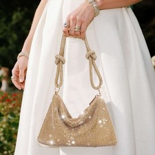 Women Underarm Sequin Bag Evening Handbag Glitter Sparkly Clutch Bag Party Purse