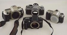 Lot of 4 Vintage Film Cameras - Untested - Canon AE-2, Pentax, Nikon, Minolta