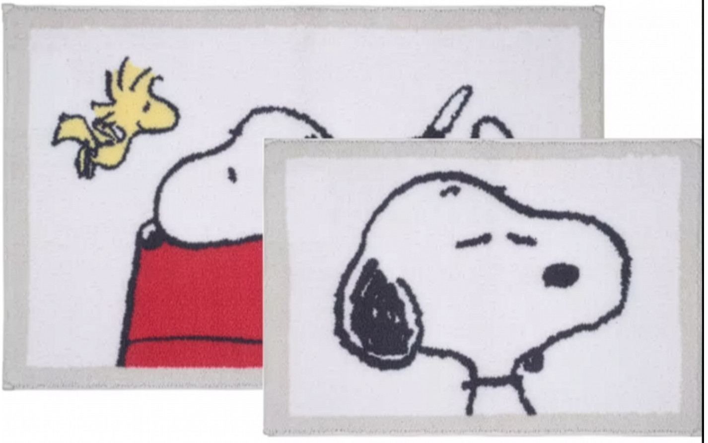 The Big One Snoopy Peanuts Bath Rug Set 2pc 20x32 17x24 Bathroom Mats