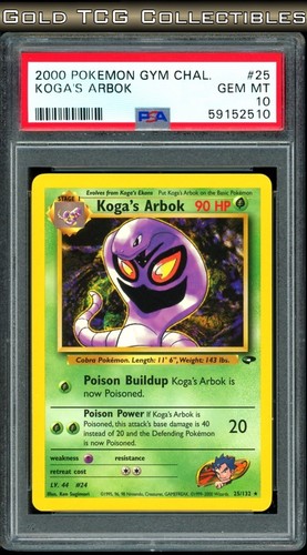 Koga's Arbok (Unlimited) graded PSA 10 for sale on eBay
