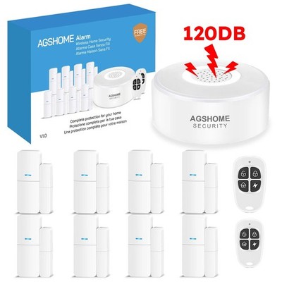 AGSHOME DPW2 11-tlg. WLAN Heim Alarm System Echtzeit App Alexa Windows SOS 120dB