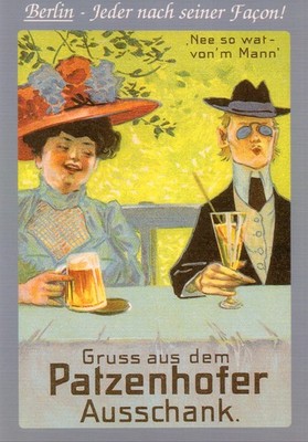 Postcard Berlin Patzenhofer Auschank ''Everyone according to his facon'' 70/80s