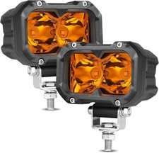 LED Fog Lights, 2Pcs 4 Inch LED Pods Yellow Spot Driving Light 80W Yellow D