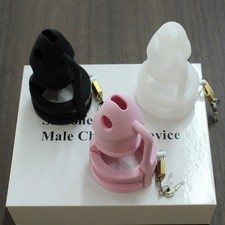 Silicone Chastity Cage Lockdown 3 Rings Virginity Device Sissy Bondage for Male