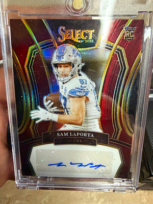 Panini Select 2023 Sam LaPorta Rookie Signatures Maroon Prizm auto #RSI-SLA /75