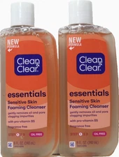 2PK Clean & Clear Essentials Sensitive Skin Foaming Cleanser 8-Oz