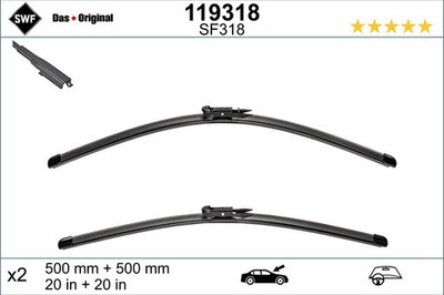 SWF Wischblatt Scheibenwischer DAS ORIGINAL SET 119318 für BMW E87 E81 E88 E82
