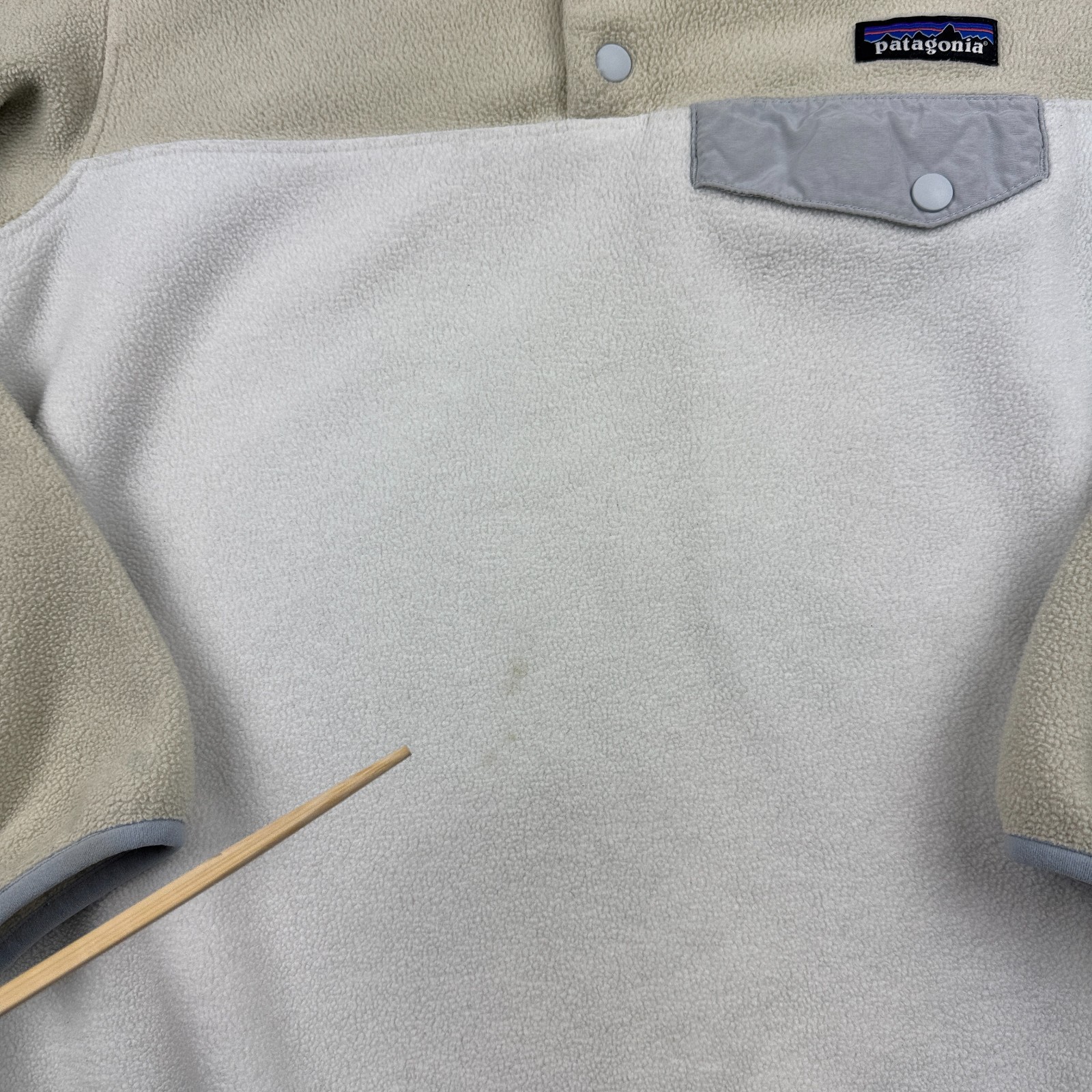 Patagonia Synchilla Jacket Womens Small White Yellow Lightweight Snap-T Pullover thumbnail 3