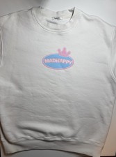 NWT Madhappy Graphics 3 Fleece Crewneck 2024 Crown Cream Pink Blue Medium