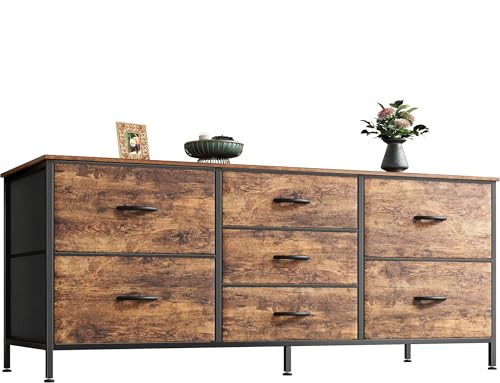 47 Inch 7-Drawer Dresser TV Stand for 43-55 Inch TVs, Wide Storage-image