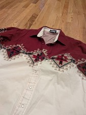Vintage 90s Brooks And Dunn By Panhandle Slim Aztec Western Shirt Mens Size L