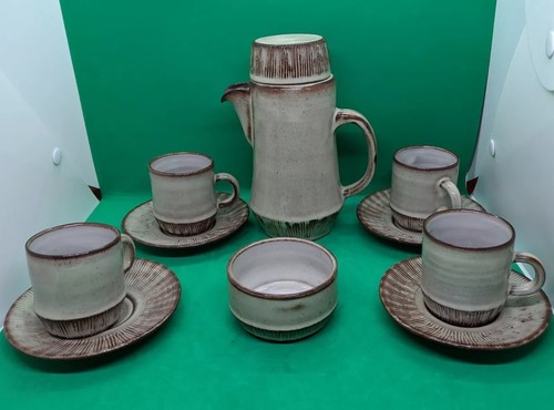Vintage Welsh CREIGIAU STUDIO Cardiff Hand Made Stoneware Pottery Coffee Pot - Picture 1 of 11