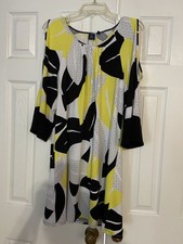 Kaari Blue Cold Shoulder Floral Women Dress Size Large