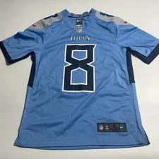 Tennessee Titans Jersey Mens Small Nike On Field Blue NFL Marcus Mariota Poly