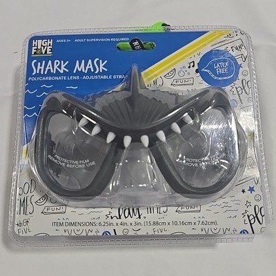 High Five Shark Mask Swim Goggles Mask  Latex Free Kids Sealed Shark Teeth Dive