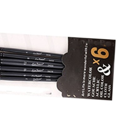 6Pcs Acryl Paint Brush Set Soft Nylon Bristles Multipurpose Watercolor Brus BA