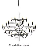 Lampadario di design stile Sarfatti 2097 30 luci cromato moderno LED Ø80 cm