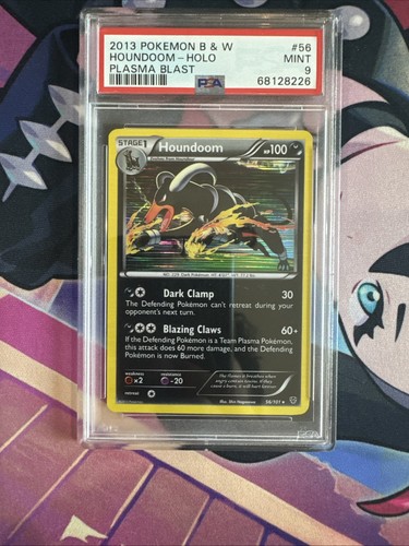 2013 POKEMON BLACK & WHITE PLASMA BLAST #56 HOUNDOOM HOLO FOIL PSA 9 POP 53
