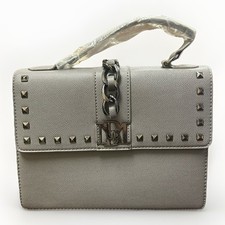 Badgley Mischka Studded Top-Handle Crossbody Grey NEW WITH TAGS