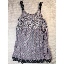 Simply Vera Vera Wang Womens Mixed Floral Print Babydoll Mini Dress Fairycore
