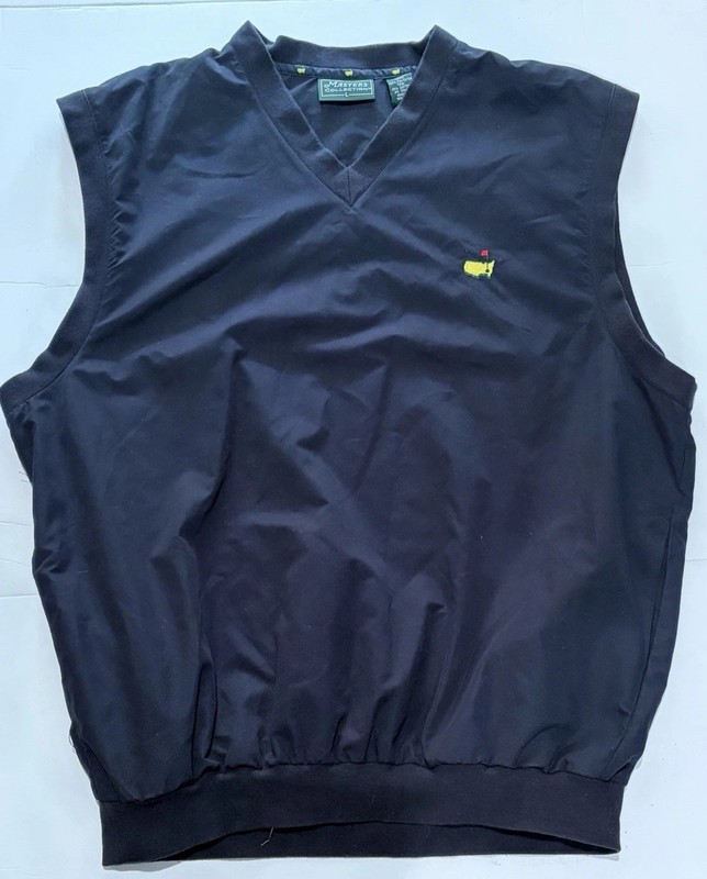 Masters Collection Navy Blue Microfiber Golf Vest Size Large - Vintage !!