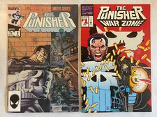 The Punisher 2 Limited Series VF Mike Zeck 1986 First Solo & War Zone #1 VF Minu