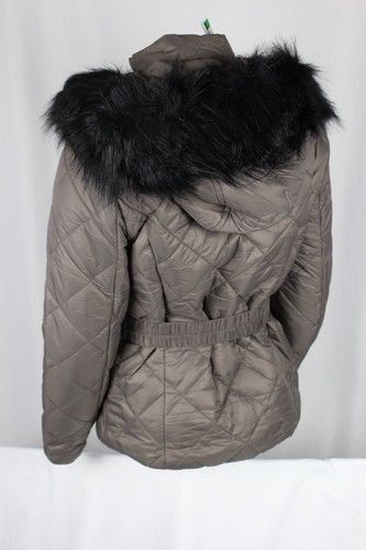 Guess Women's Eco Zaila Puffer Jacket Hooded Belted Equestrian Brown - Picture 2 of 3