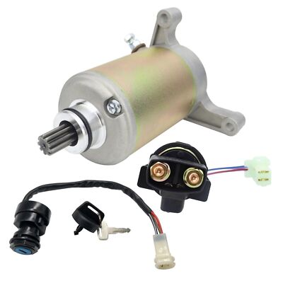 Moto 4 Starter for Yamaha 350 YFM350 1987-1995 with Bendix & Relay & Key Switch