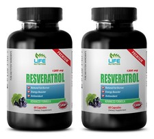 Grape Seed Extract Powder Wellness - Resveratrol Supreme 1200 2 Bottle 120 Cap 