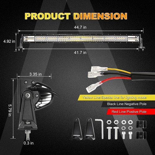 Barra de luz estroboscópica LED curva AUXBEAM 42" + cápsulas de 4" para Polaris RZR XP1000 2014-2024 - Imagen 4 de 12