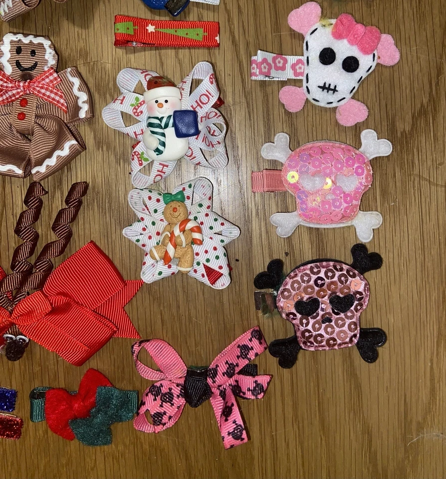Lot 49 Baby Girls Kids Ribbon Boutique Hair Bows Alligator Clips Holiday - Image 2 of 4