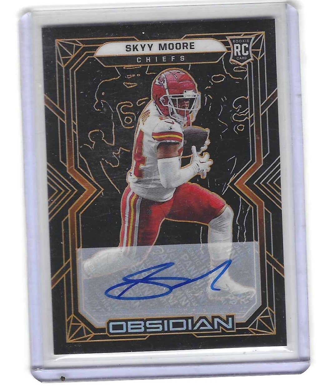 2022 Panini Obsidian Rookies Electric Orange Skyy Moore Rookie Card Auto /75