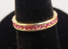 3MM 14KT Gelbgoldplattiert Infinity-Rose Stackable Eternity Ring Gr&ouml;&szlig;e 8
