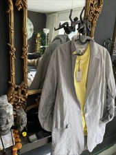 Max Studio*size L*rushed Sleeves*new Pin Striped Linen Jacket*+free New T-shirt!