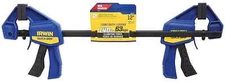IRWINQUICK-GRIP One-Handed Mini Bar Clamp 2 Pack, 12", 1964745 - New Version