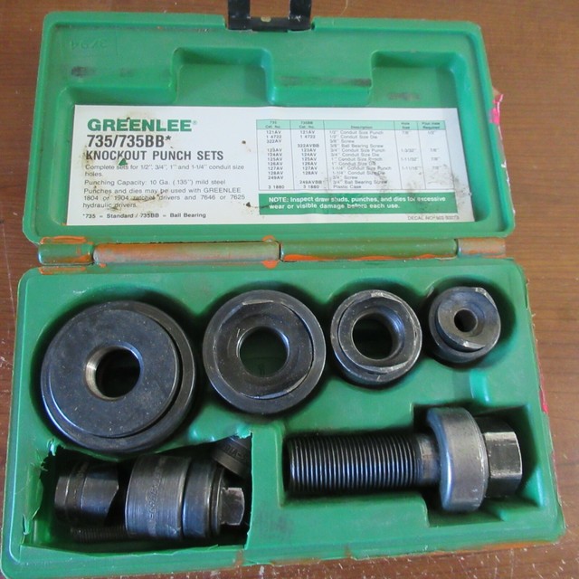 Greenlee 735BB Ball Bearing Knockout Punch Set for sale online eBay