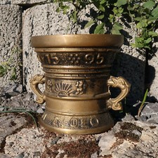 Wundersch&ouml;ner gro&szlig;er alter M&ouml;rser Messing ohne St&ouml;&szlig;el Pistill Apothekenm&ouml;rser