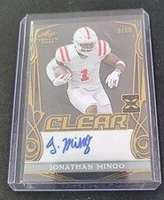 Jonathan Mingo 2023 Leaf Trinity Football Clear Gold Auto RC /50 Panthers