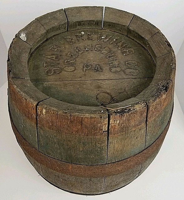 Antique Star Brewing Greensburg PA Pre Prohibition Staved Wooden Barrel