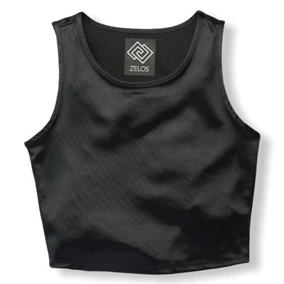 ZELOS Women's Black Grommet Tank-Top