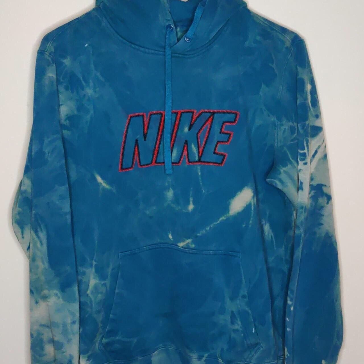 Mens Nike Custom Bleach Dye Hoodie Sweatshirt Size Sm… Gem