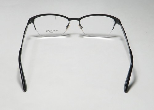 VERA WANG LUXE CATLIN BLACK HALF RIM HANDMADE CAT EYE SHAPE DESIGNER EYEGLASSES - Picture 5 of 11
