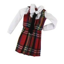 Rot karierte Studentenkleidung für 11,5" 1/6 Puppenkleid Cosplay Kleid 1/6 Zubehör