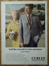 1968 CURLEE CLOTHES You'll Like Yourself In CURLEE Sportswear Magazine Ad