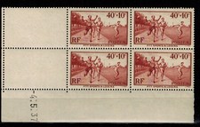 Coin Daté / Dated corner PTT sports et loisirs N° 346 du 4.5.37 Neuf ** / MNH