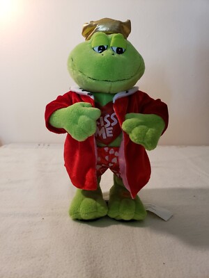 GEMMY Kiss Me Flirty Flasher Singing Dancing Frog Animated Plush Stuffed